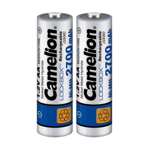 Camelion Lockbox Rechargeable ACCU 2700mAh 1.2V AA Battery (1-Pair) #NH-AA2700LBP2