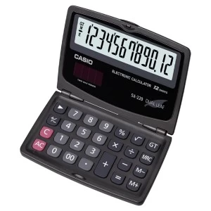 Casio SX-220-W 12 Digit Portable Type Calculator #A42
