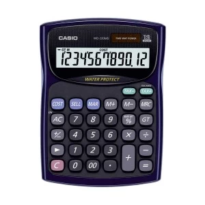 CASIO WD-220MS-BU 12 Digit Water Protected and Dust Proof Desktop Calculator #CB108