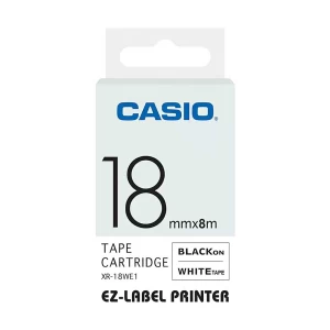 Casio XR-18WE1 Black on White Tape Cartridge #G10