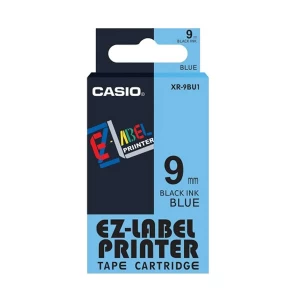 Casio XR-9BU1 (9mm X 8M) Black on Blue Tape Cartridge