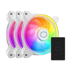 Cooler Master MasterFan MF120 Halo2 White Edition ARGB (3xFAN) 120mm Casing Cooling Fan #MFL-B2DW-213P2-R2