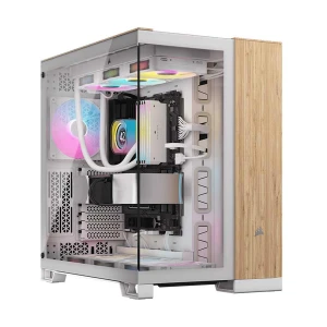 Corsair 6500X Mesh Mid Tower White/Bamboo Wood (Tempered Glass Side Window) ATX Gaming Desktop Case #CC-9011284-WW
