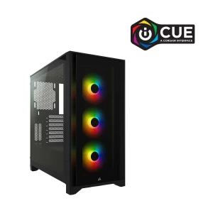 Corsair iCUE 4000X RGB Black Mid-Tower ATX Gaming Desktop Casing