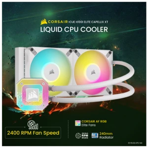 Corsair iCUE H100i ELITE CAPELLIX XT 240mm White Liquid CPU Cooler #CW-9060072-WW