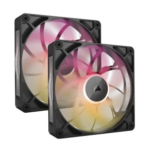 Corsair iCUE LINK RX140 MAX RGB 140mm PWM Black Dual Pack Casing Fan