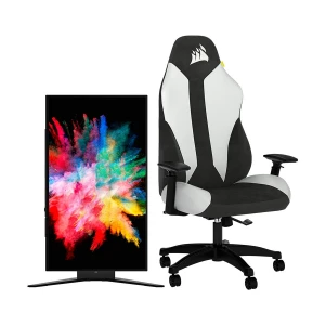 CORSAIR XENEON 27QHD240 27 Inch 2K WQHD OLED Display Dual HDMI, DP, USB, USB Type-C Gaming Monitor With CORSAIR TC70 White Gaming Chair #CM-9030002-PE