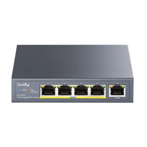 Cudy GS1005P 1.0 5-Port (4-Port 10/100/1000Mbps PoE+ & 1-Port 10/100/1000Mbps Uplink) Unmanaged Network Switch