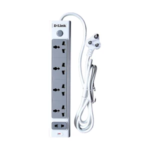 D-Link 3 Pin 5 Port (2 Pin 1 Port, 3 Pin 4 Port) White Power Strip #DPA-F431 (2 Meter)