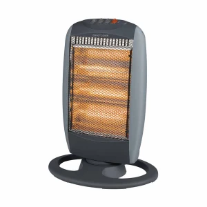 Daewoo HEA1416GE Black & Grey 1200W Halogen Room Heater