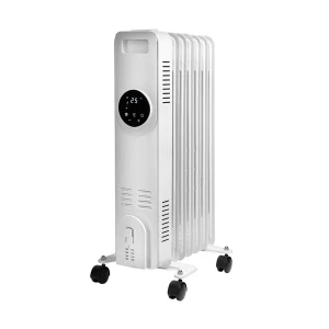 Daewoo HEA1889GE White 1500W Oil Filled Radiator Room Heater with LED Display & Remote Control