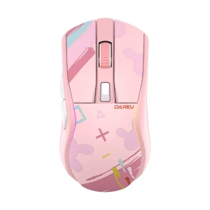 Dareu A950 RGB Wireless (Multi Mode) Pink Gaming Mouse with Charging Dock