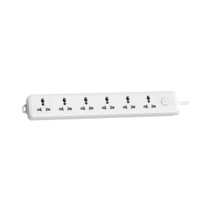 Deli 2 Pin 6 Port White Power Strip # CT705 (3 Meter)
