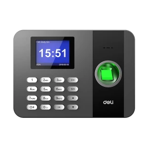 Deli E3747 PRO Fingerprint Time Attendance Machine (Silver) without Adapter