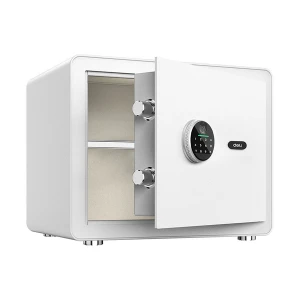 Deli ET633 White Digital Safe Box (Key, Password & Fingerprint)