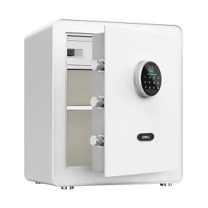 Deli ET634 White Digital Safe Box (Key, Password & Fingerprint)