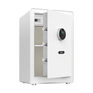 Deli ET635 White Digital Safe Box (Key, Password & Fingerprint)