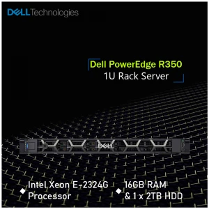 Dell PowerEdge R350 Intel Xeon E-2324G 1U Rack Server
