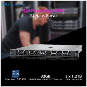 Dell PowerEdge R350 Intel Xeon E-2356G 1U Rack Server