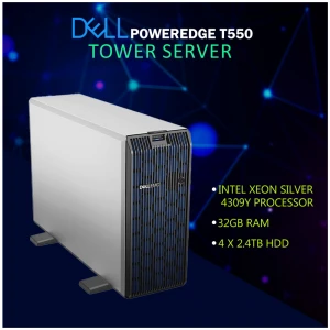 Dell PowerEdge T550 Intel Xeon Silver 4309Y 32GB RAM Tower Server
