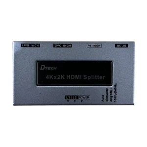 DTECH DT-7212(GS) HDMI Female to Female Gray Splitter #DT-7212(GS) (1 in 2 out)