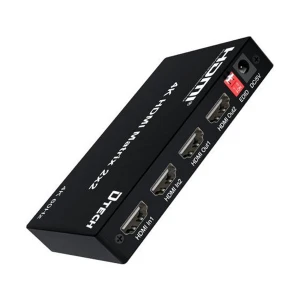 DTECH DT-7222W HDMI Female to Female Black Matrix Switcher with Remote #2 In 2 Out, (4K)