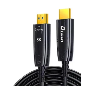 DTECH HDMI 2.1 Male to Male, 3 Meter, Black Cable #DT-HOF8003 (8K, Optical Fiber)