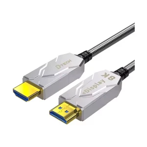 Dtech HDMI 2.1 Male to Male, 15 Meter, Grey Cable #DT-HF8015K (8K, Optical Fiber)