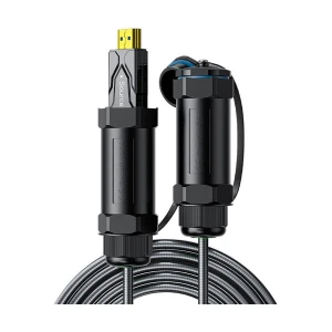 DTECH HDMI 2.1 Male to Male, 25 Meter, Grey Cable with Black Transparent Waterproof Shell #DT-HF8025KF (8K, Optical Fiber)
