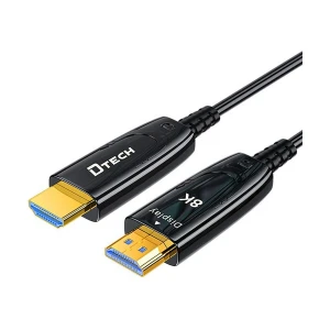 DTECH HDMI 2.1 Male to Male, 5 Meter, Black Cable #DT-HOF8005 (8K, Optical Fiber)