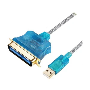 Dtech USB Male To Parallel Female, 1.8 Meter, Blue Printer Cable # DT-5004