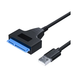 Dtech USB Male to SATA Female Black Converter With Power Adapter #DT-6025