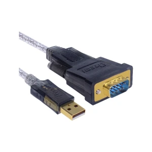 Dtech USB Male to Serial (RS-232) Male, 1.8 Meter, Silver Cable # DT-5002A
