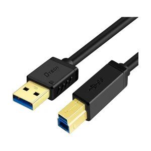 Dtech USB Type-A Male to Type-B Male, 1.5 Meter, Black Cable # DT-CU0304