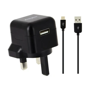Energizer ACA1AUKCMC3 CL USB Black Charger / Charging Adapter With Micro USB Cable