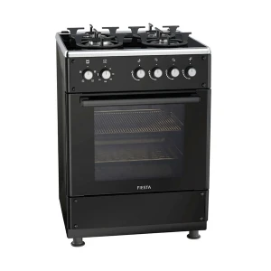 Fiesta FG66G4-E 65L Black Gas Oven with 4 Burner
