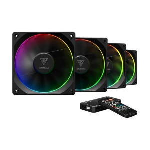 GAMDIAS AEOLUS M3-1204R (4xFan) 120mm ARGB Black Casing Cooling Fan