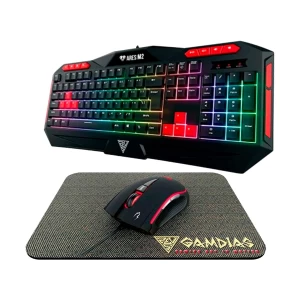 GAMDIAS ARES M2 Wired Black Gaming Keyboard, Mouse & Mouse Pad Combo