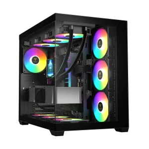 Gamdias AURA GC107 Elite Mid Tower Black (Tempered Glass Window) ATX Gaming Desktop Case