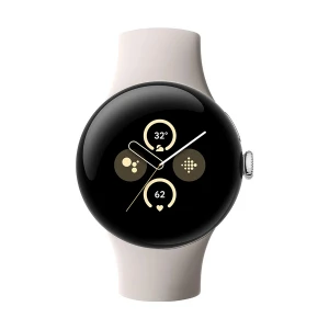 Google Pixel Watch 2 41mm (GPS) Polished Silver Aluminum Case with Porcelain Active Band