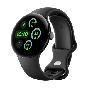 Google Pixel Watch 3 41mm (GPS) Matte Black Aluminum Case with Obsidian Active Band