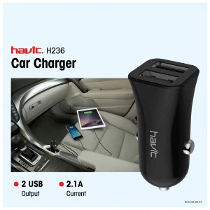 Havit H236 2.1A Dual USB Black Car Charger
