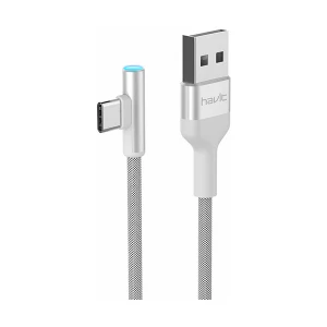 Havit H671 Series USB Male to USB Type-C Male, 1.2 Meter, Silver Data Cable