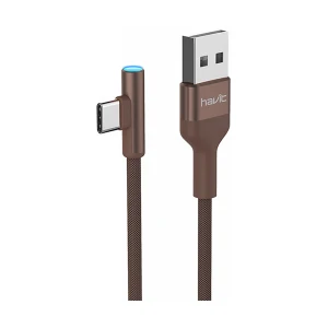 Havit H671 Series USB Male to USB Type-C Male, 1.2 Meter, Brown Data Cable