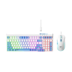 Havit KB891CM Wired Rainbow Backlit White & Blue Gaming Keyboard & Mouse Combo