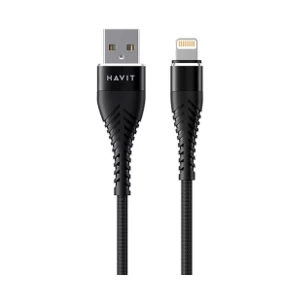 Havit USB Male to Lightning, 1.2 Meter, Black Charging & Data Cable #H684