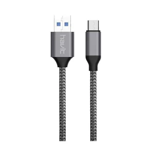 Havit USB Male to Type-C Male, 1 Meter, Black Charging & Data Cable #H693