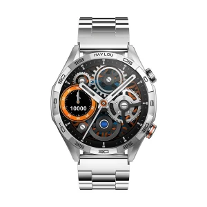 Haylou Solar 5 Amoled Silver Bluetooth Calling Smart Watch with Metallic + Silicone Strap