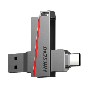 Hiksemi Dual Slim HS-USB-E307C 128GB USB 3.2 & Type-C Grey Pen Drive #HS-USB-E307C-128G-U3