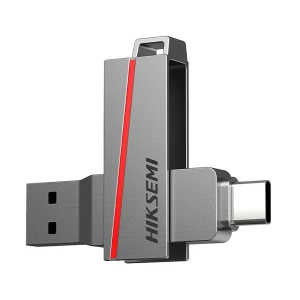 Hiksemi Dual Slim HS-USB-E307C 256GB USB 3.2 & Type-C Grey Pen Drive #HS-USB-E307C-256G-U3